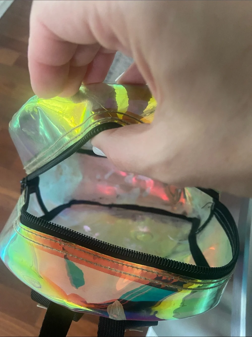 Vs pink mini backpack : Shimmer clear transparent